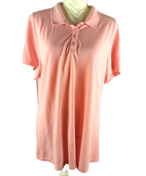 Laura Scott Women's Polo Shirt Peach Color Size X Large Short Sleeve